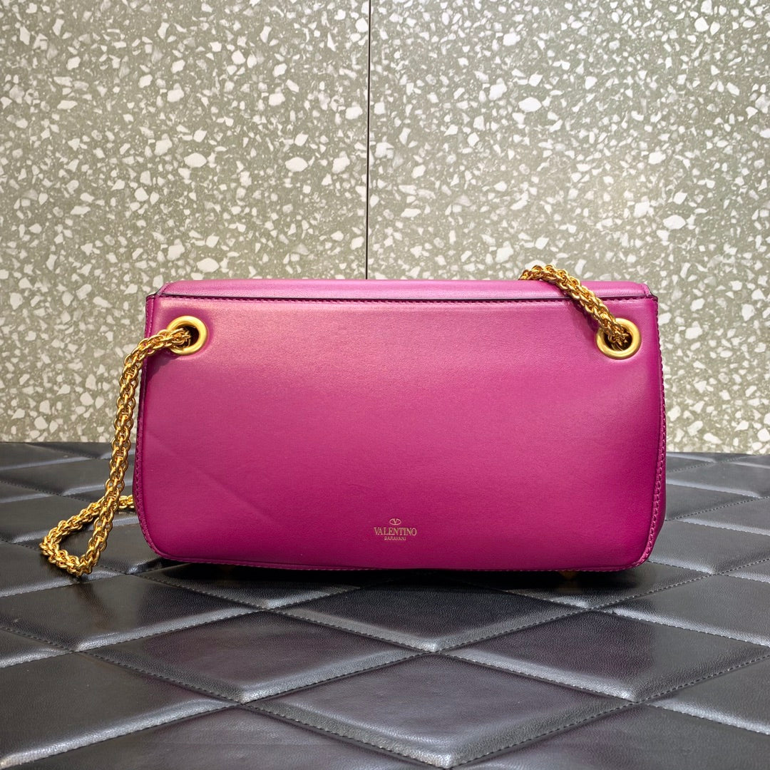 Valentino Stud Sign Nappa Shoulder  Bag