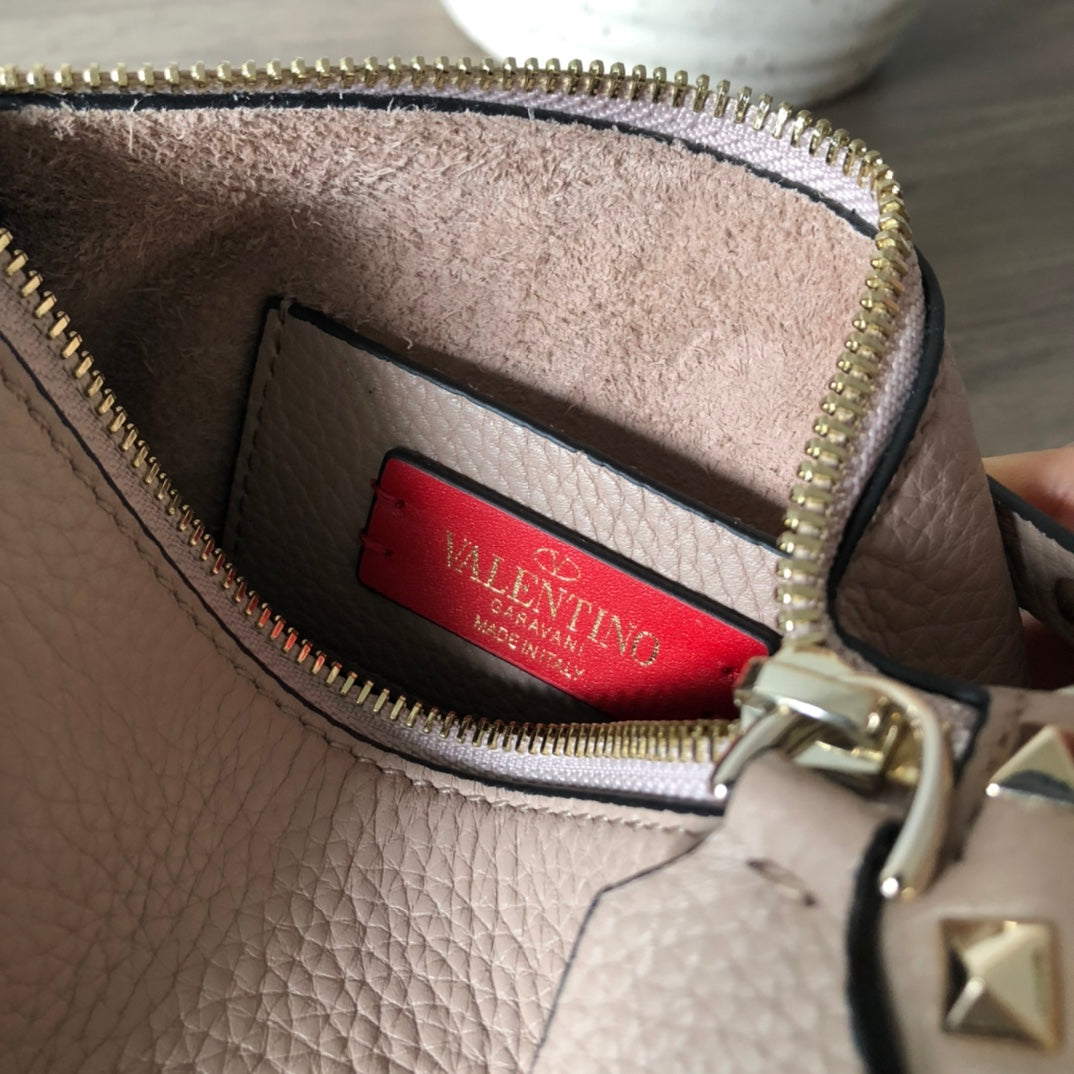 Valentino Garavani Small Rockstud  Grainy  Crossbody Bag