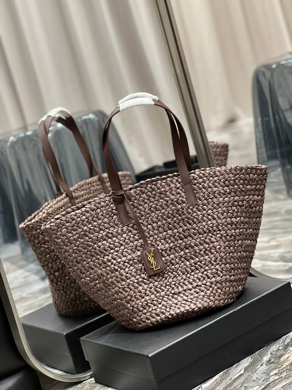 YSL Painer Medium Bag In Raffia