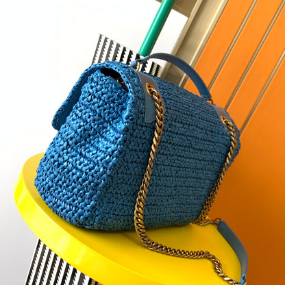 YSL Niki Medium Chain Bag In Raffia