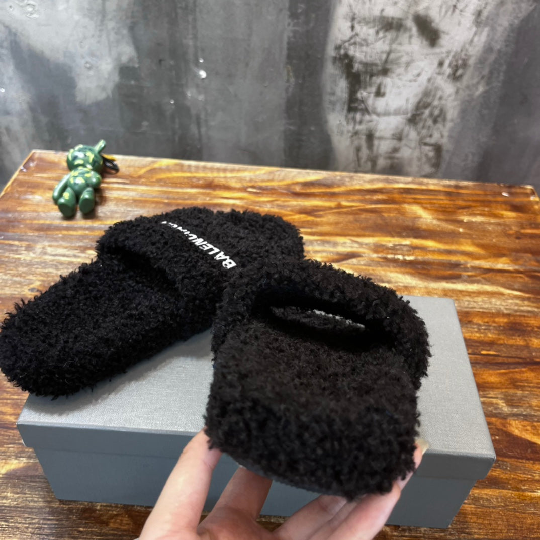 Balenciaga Furry Slide Sandals