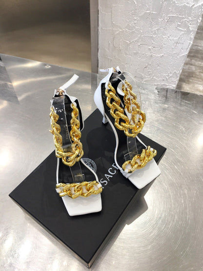 Versace  Medusa Chain Nappa Leather Sandals
