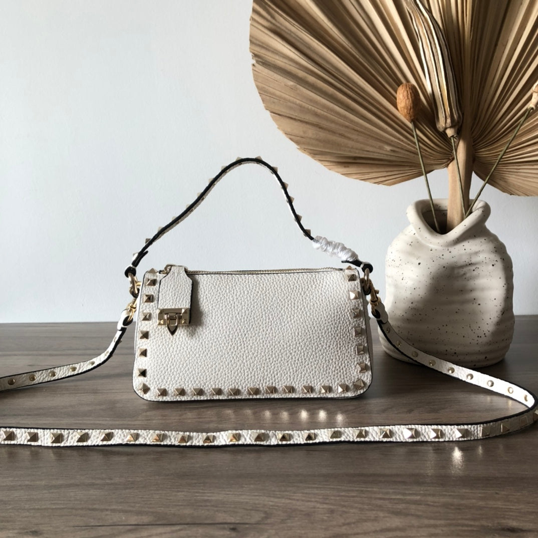 Valentino Garavani Small Rockstud  Grainy  Crossbody Bag