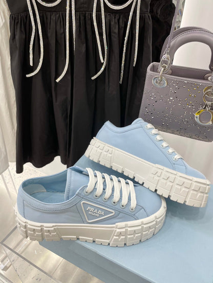 Prada Double Wheel  Nylon Gabardine Sneakers