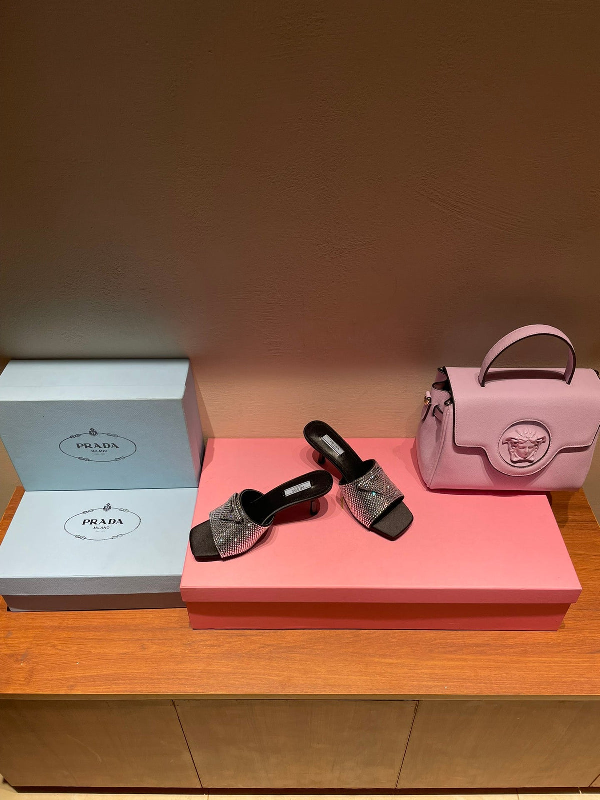 Prada Satin Sandals With Crystals