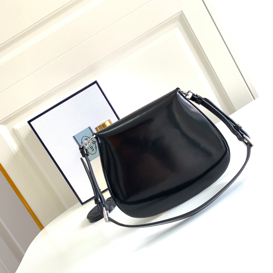 Prada Cleo brushed Leather Shoulder Bag With Flap