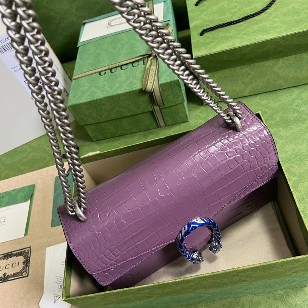 Gucci Crocodile Dionysus Small Shoulder Bag