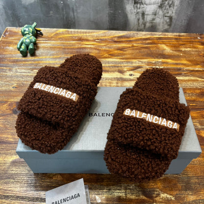 Balenciaga Furry Slide Sandals