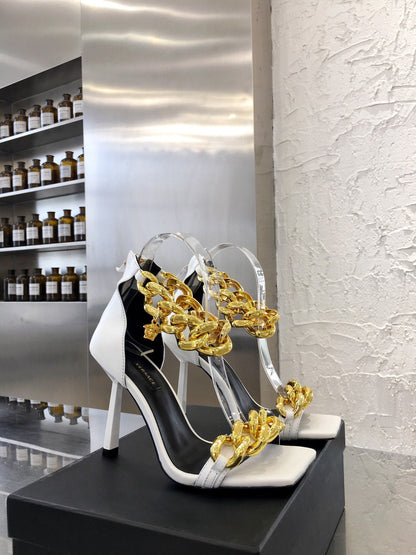 Versace  Medusa Chain Nappa Leather Sandals