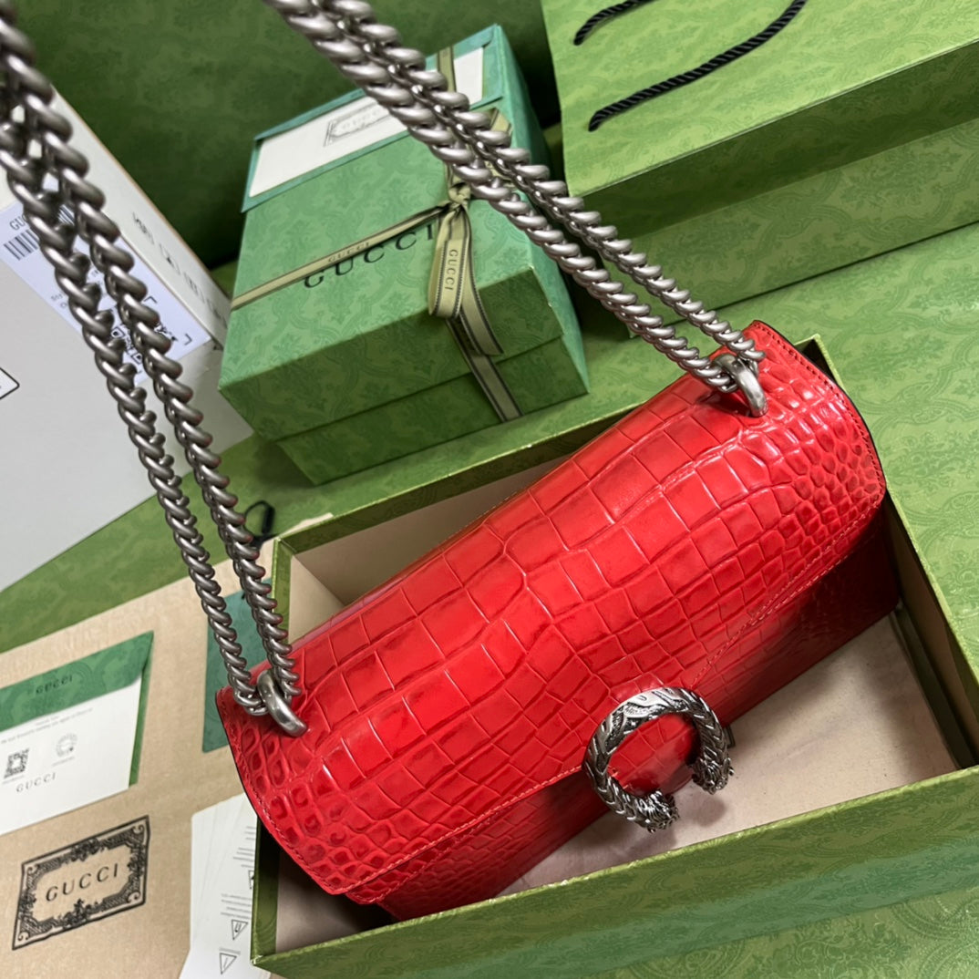 Gucci Crocodile Dionysus Small Shoulder Bag