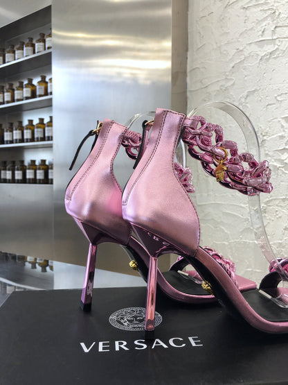Versace  Medusa Chain Nappa Leather Sandals