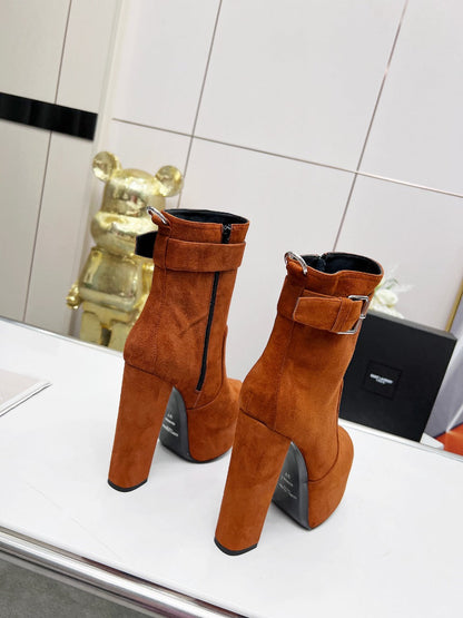 YSL  Cherry Buckle Platform Boots