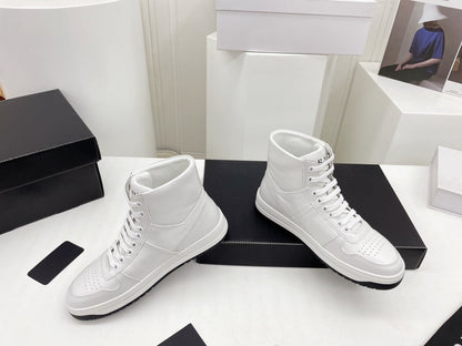 Prada Downtown Leather High Top Sneakers