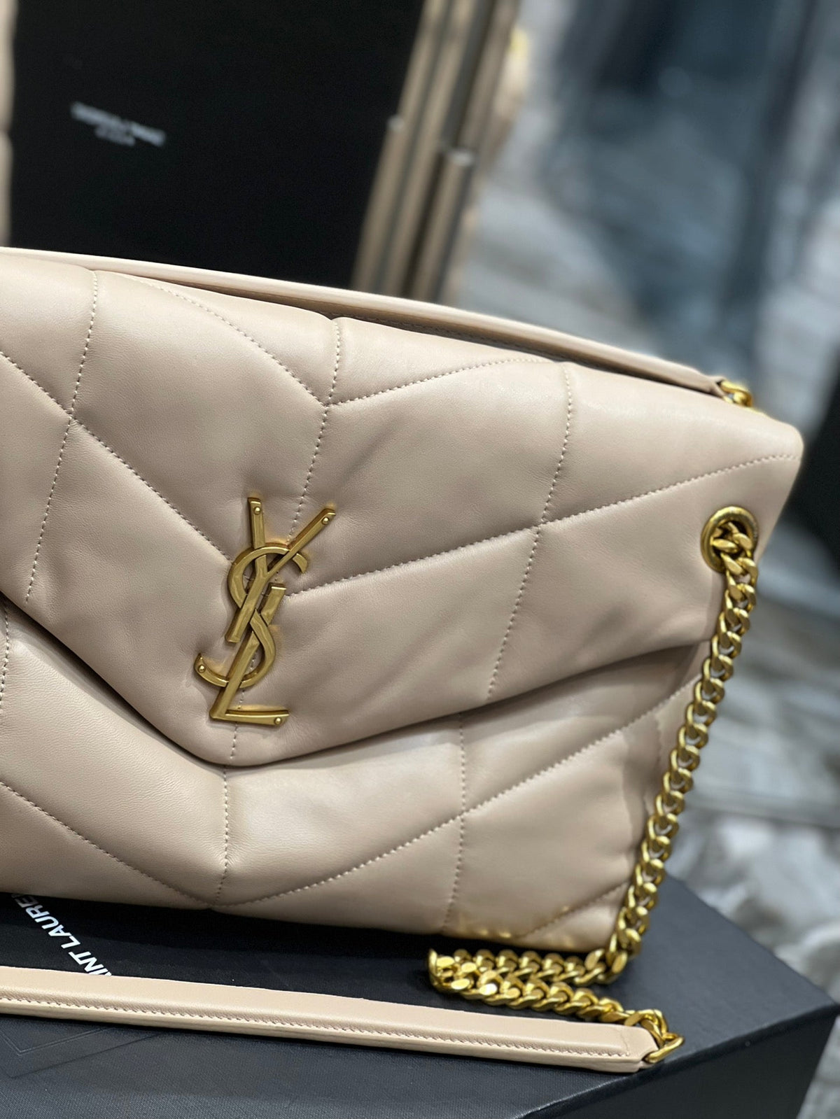 YSL PUFFER MEDIUM BAG IN QUILTED LAMBSKIN