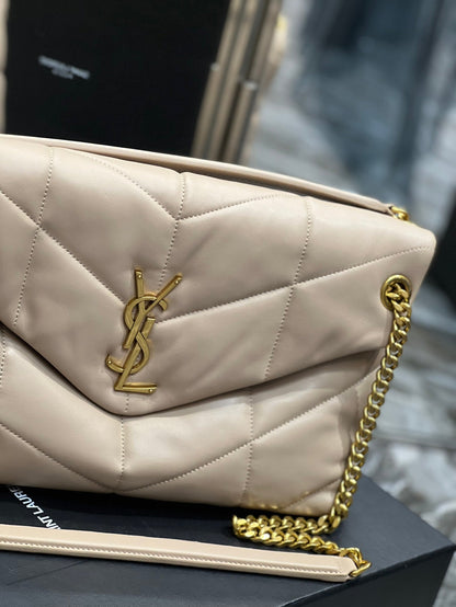 YSL PUFFER MEDIUM BAG IN QUILTED LAMBSKIN