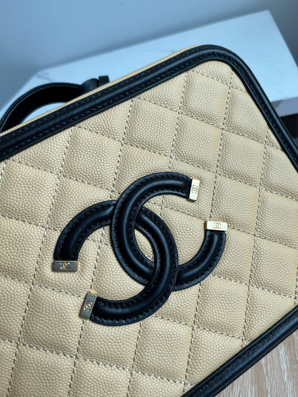 Chanel Caivar Filigree Vanity  Bag