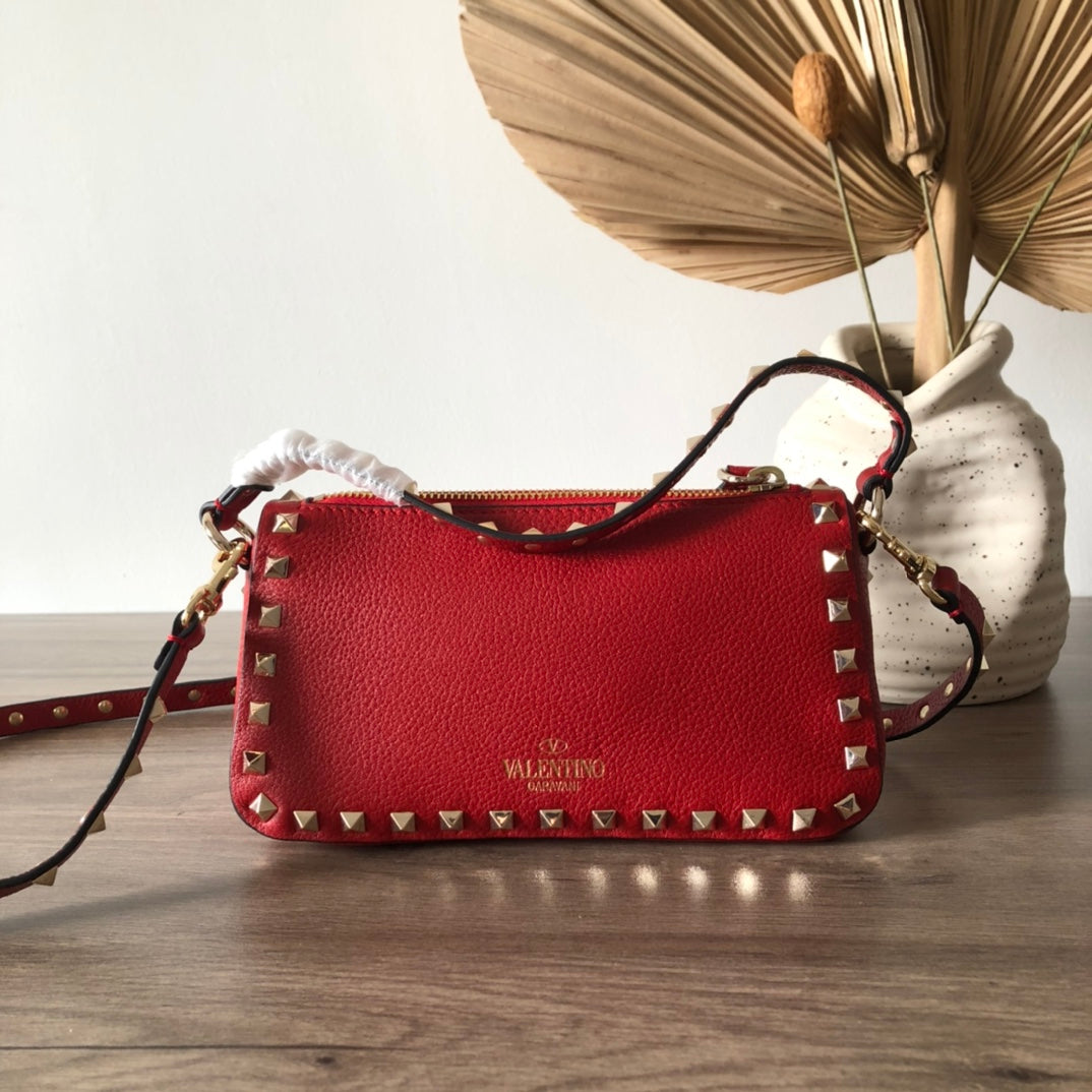 Valentino Garavani Small Rockstud  Grainy  Crossbody Bag