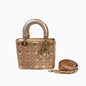 Lady Dior ABCdior Small Pink Irediscent and Metallic Cannage Lambskin Handbag Rovelle Bags