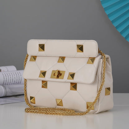 Valentino Garavani Medium Roman Stud The Shoulder Bag In Nappa With Chain