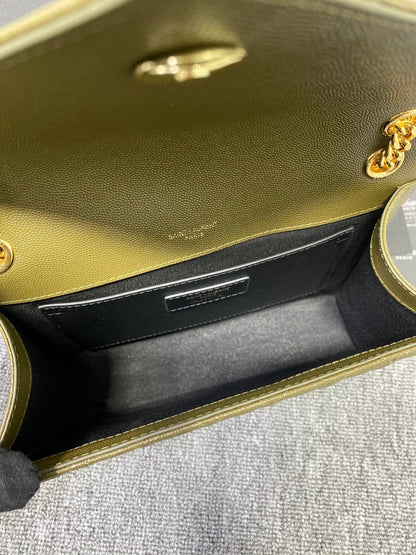YSL  Envelope Medium Bag In Mix Matelasse Grain  De Poudre Embossed Leather