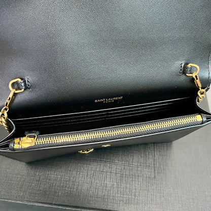 YSL Cassandre Envelope Chain Wallet In Smooth Leather