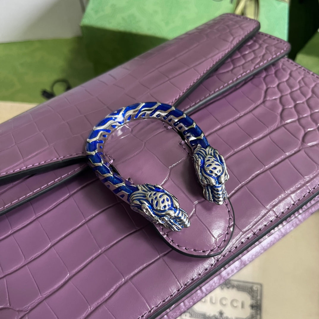 Gucci Crocodile Dionysus Small Shoulder Bag