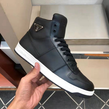 Prada Downtown Leather High Top Sneakers