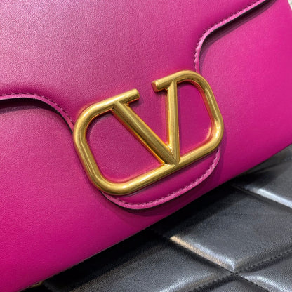 Valentino Stud Sign Nappa Shoulder  Bag