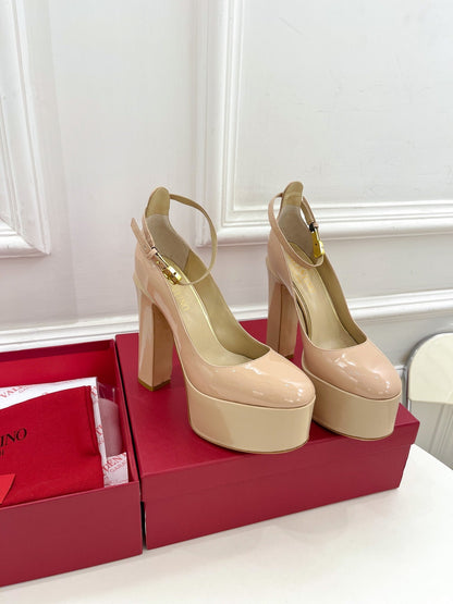 Valentino Tan-go Platform Patent Leather Sandal 155MM