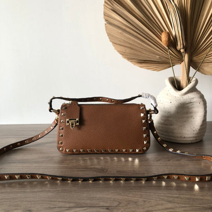 Valentino Garavani Small Rockstud  Grainy  Crossbody Bag