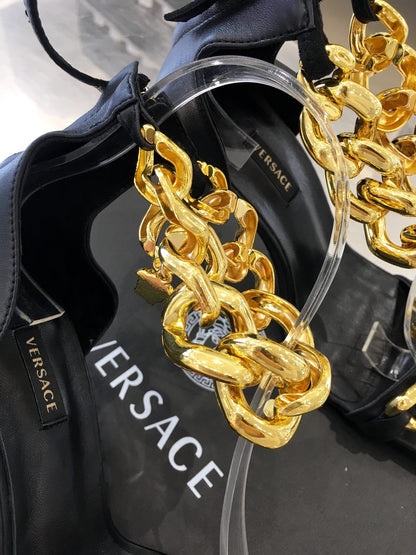 Versace  Medusa Chain Nappa Leather Sandals