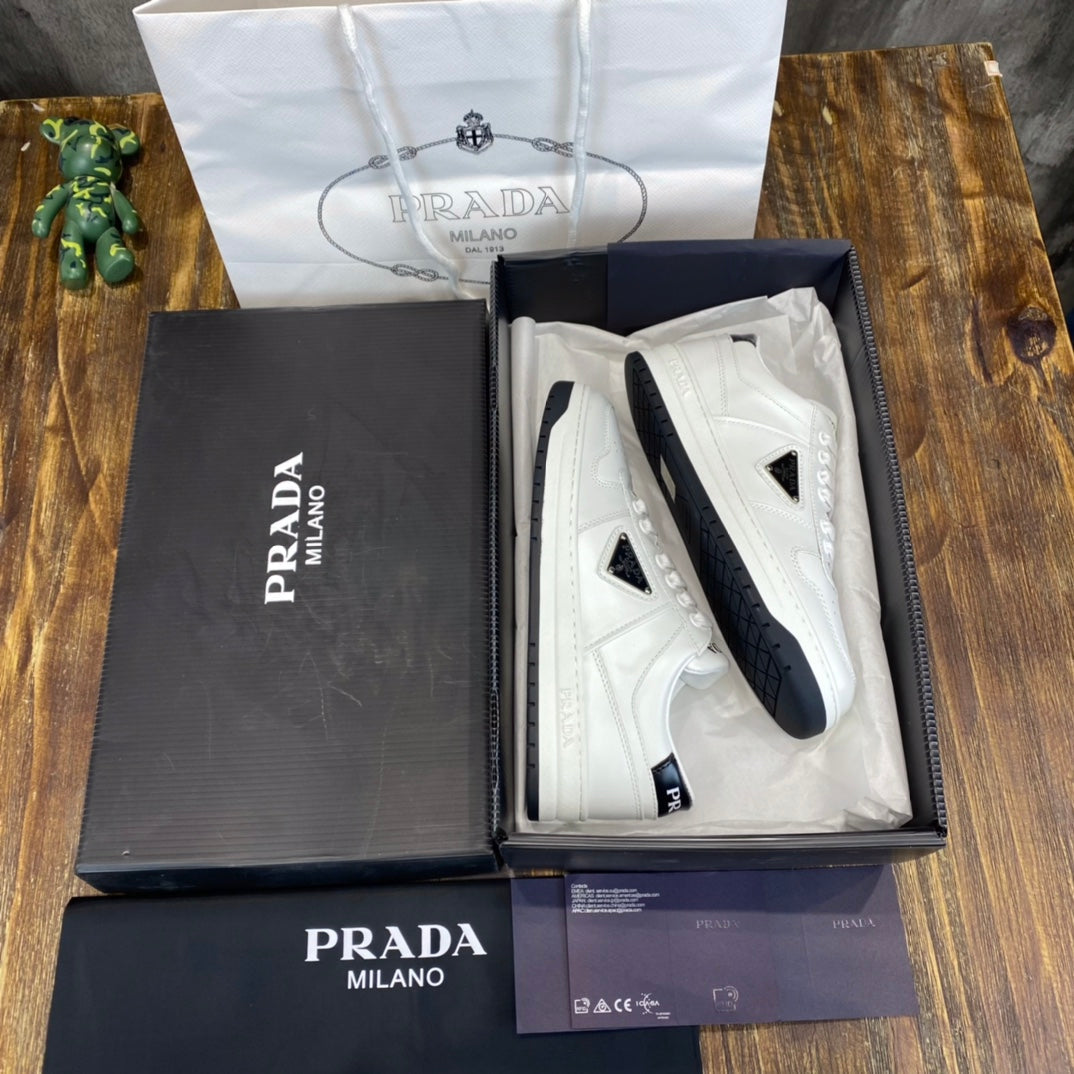 Prada Downtown Leather Sneakers