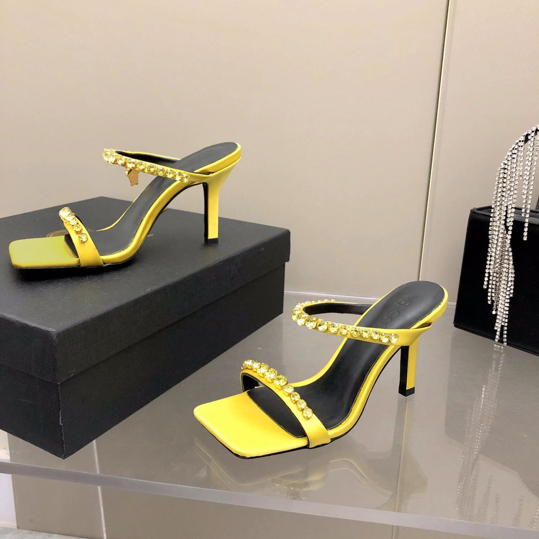 Versace Medusa Rhinestone Mules