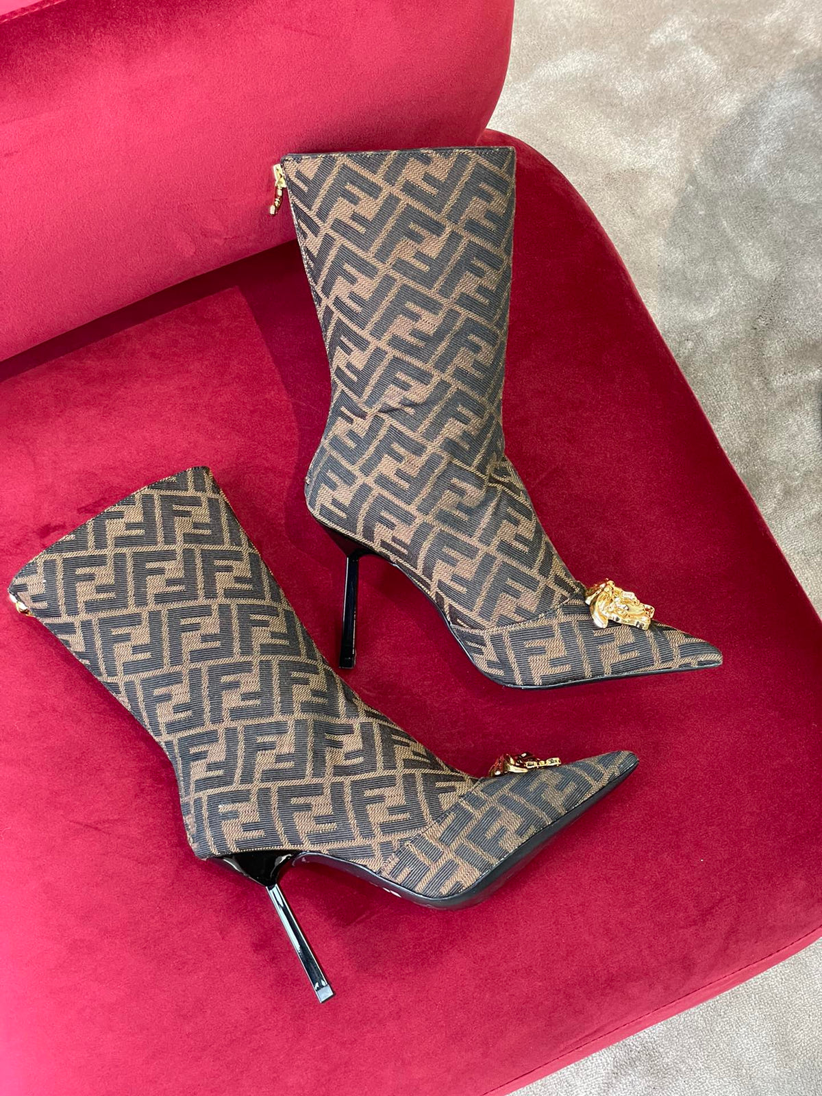 Versace Fendace FF Jaccquard Boots