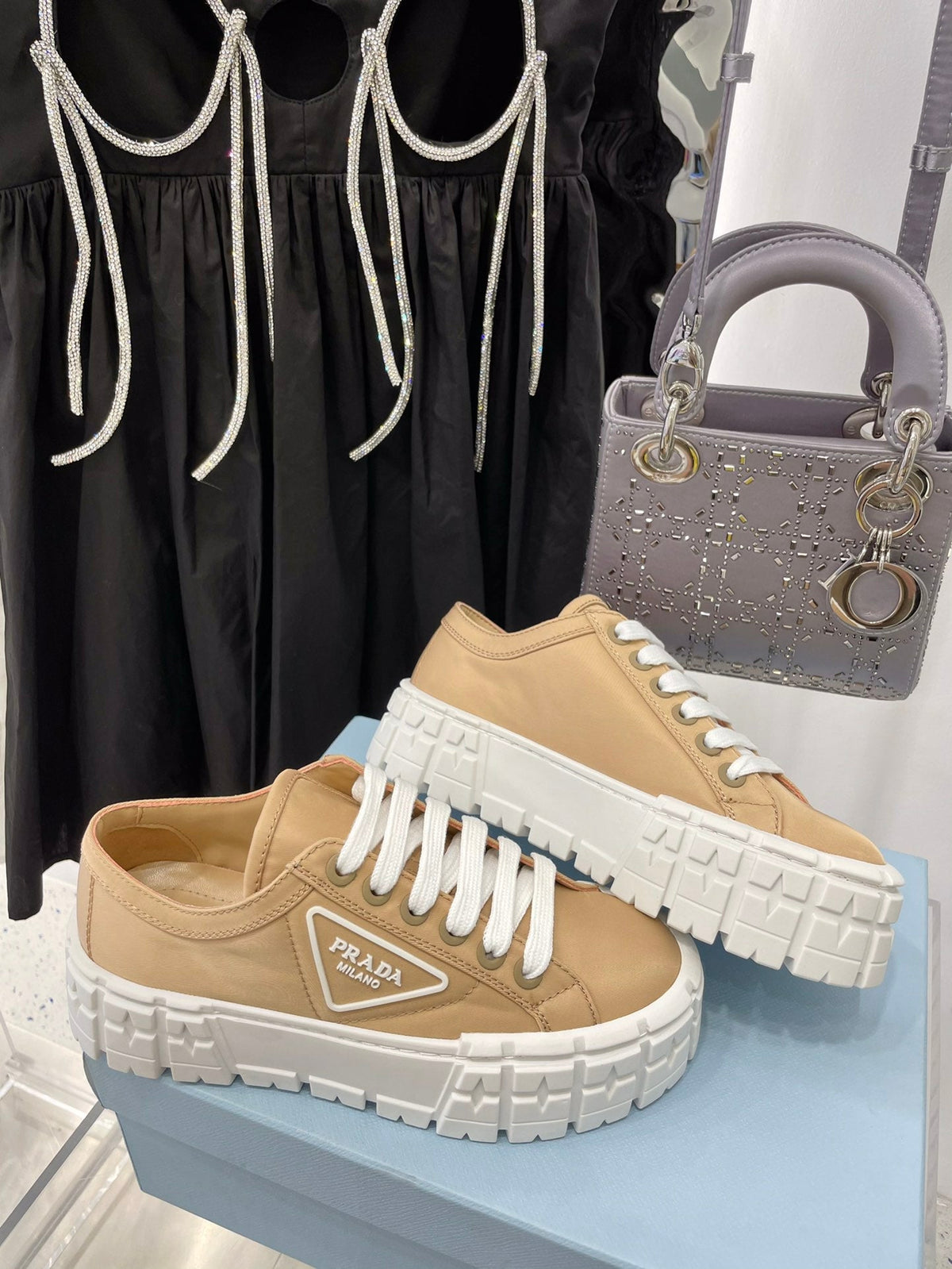 Prada Double Wheel  Nylon Gabardine Sneakers