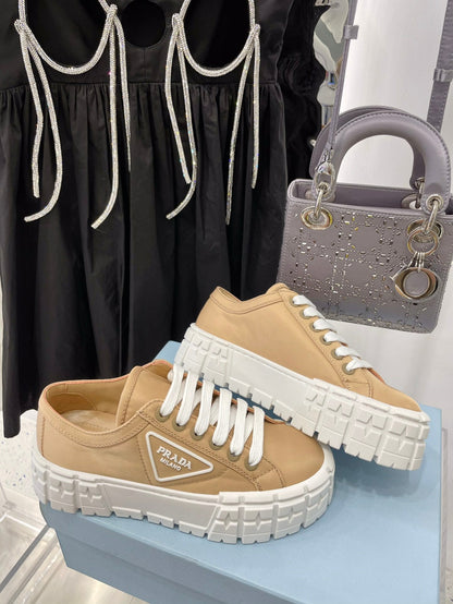 Prada Double Wheel  Nylon Gabardine Sneakers