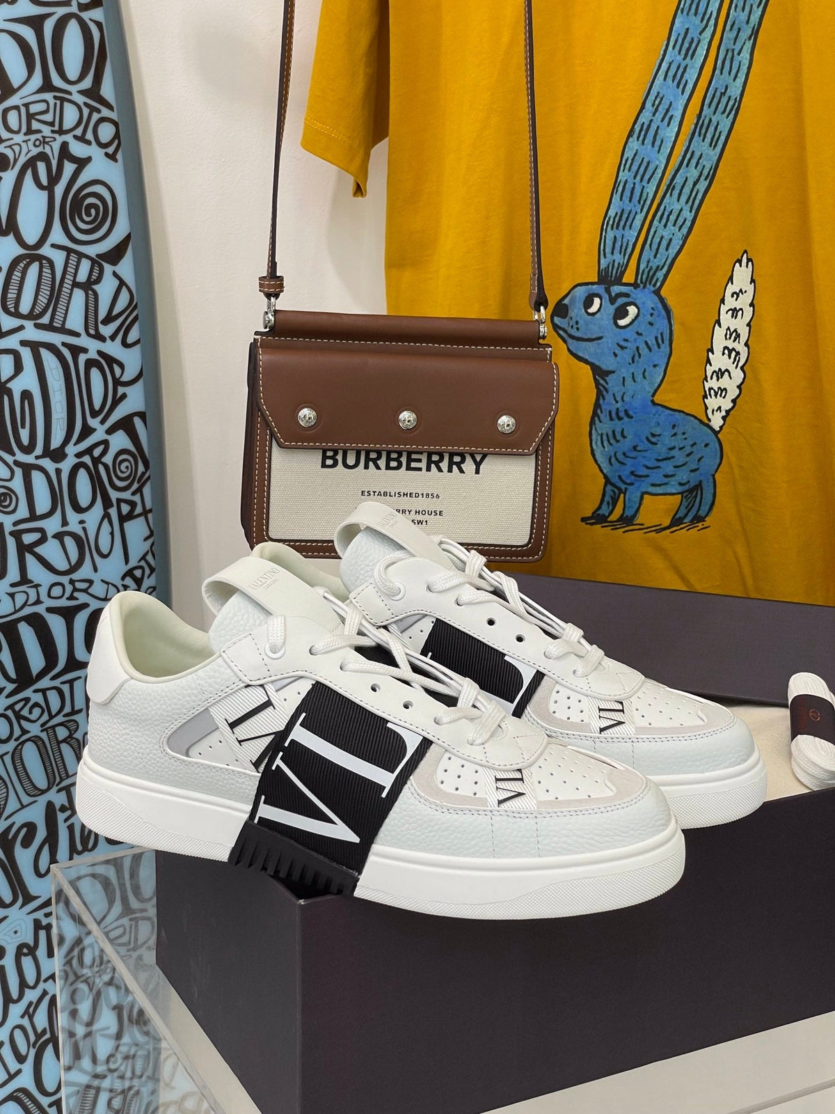 Valentino Calfskin  VL7N Sneakers with Bands