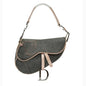 Dior saddle bag denim with pink leather strap Rovelle Bags