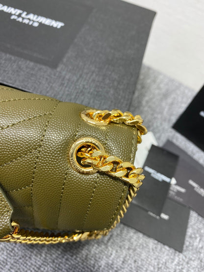 YSL  Envelope Medium Bag In Mix Matelasse Grain  De Poudre Embossed Leather
