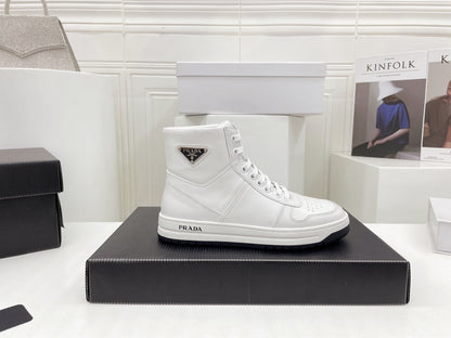 Prada Downtown Leather High Top Sneakers