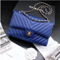 CHANEL Calfskin Chevron Quilted Double Flap