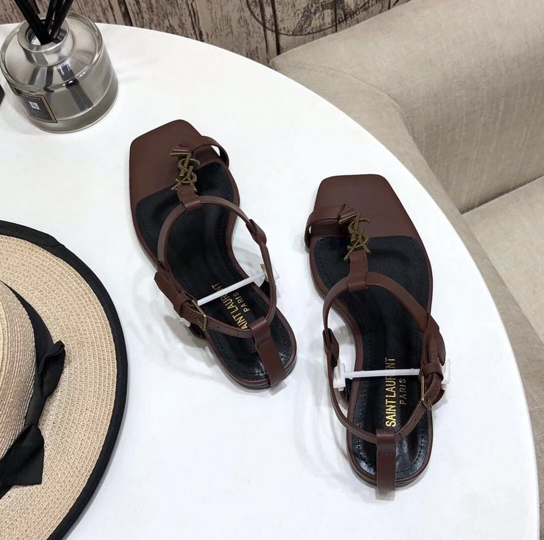 YSL Cassandra Flat Sandals