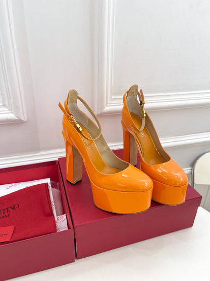 Valentino Tan-go Platform Patent Leather Sandal 155MM