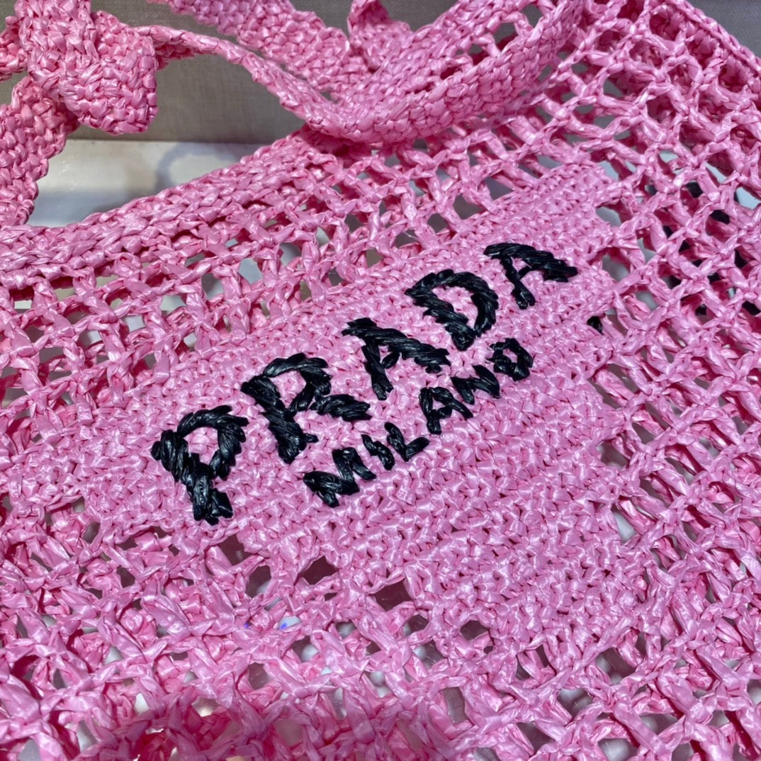 Prada Raffia Tote Bag