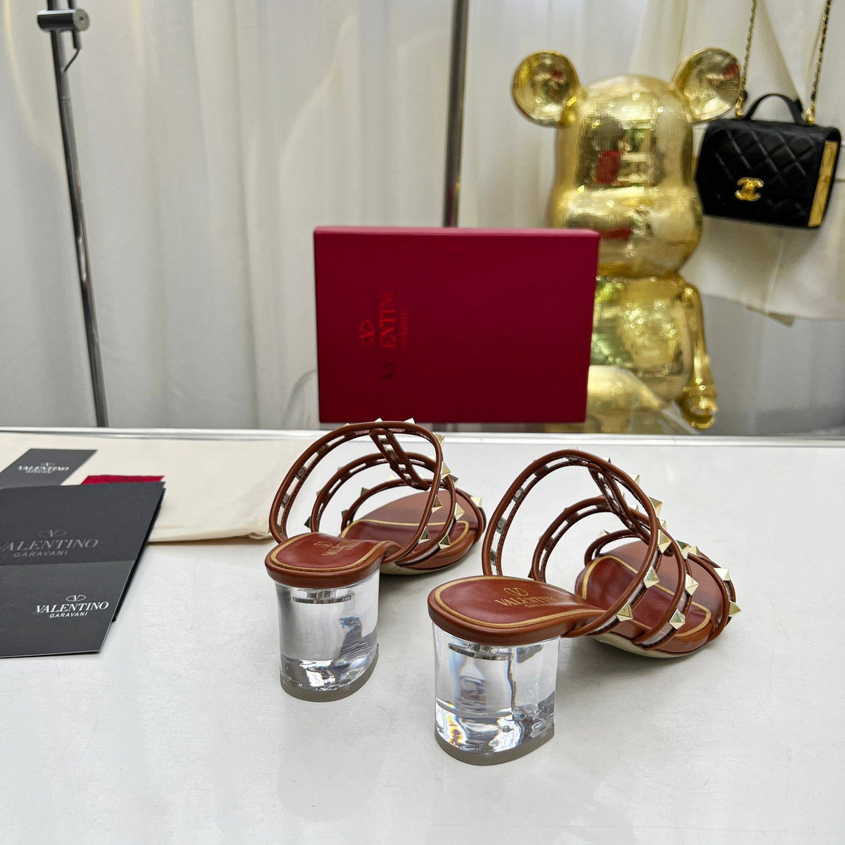 Valentino Leather Slide Sandal 60 MM
