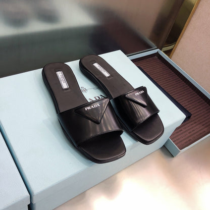 Prada Brushed Leather  Slides