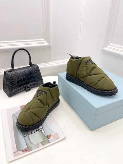 Prada  Paddled Nylon Slip on Shoes