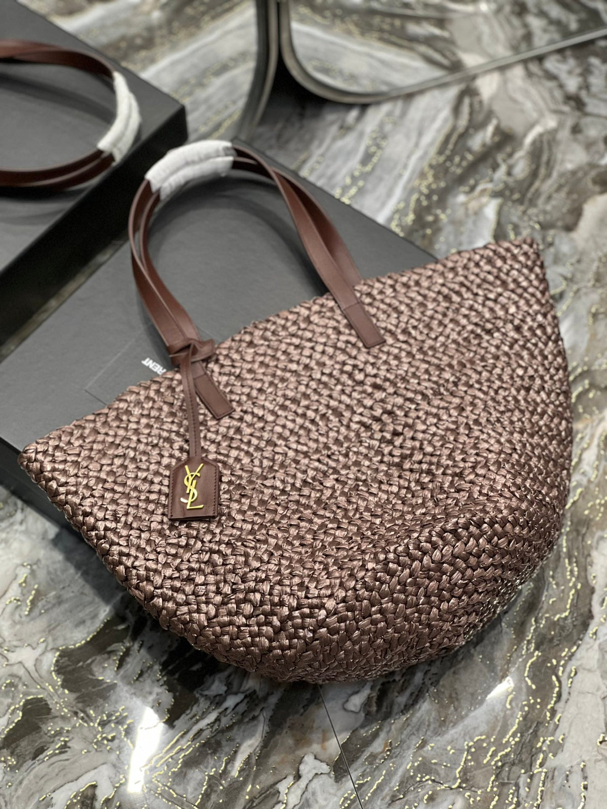 YSL Painer Medium Bag In Raffia