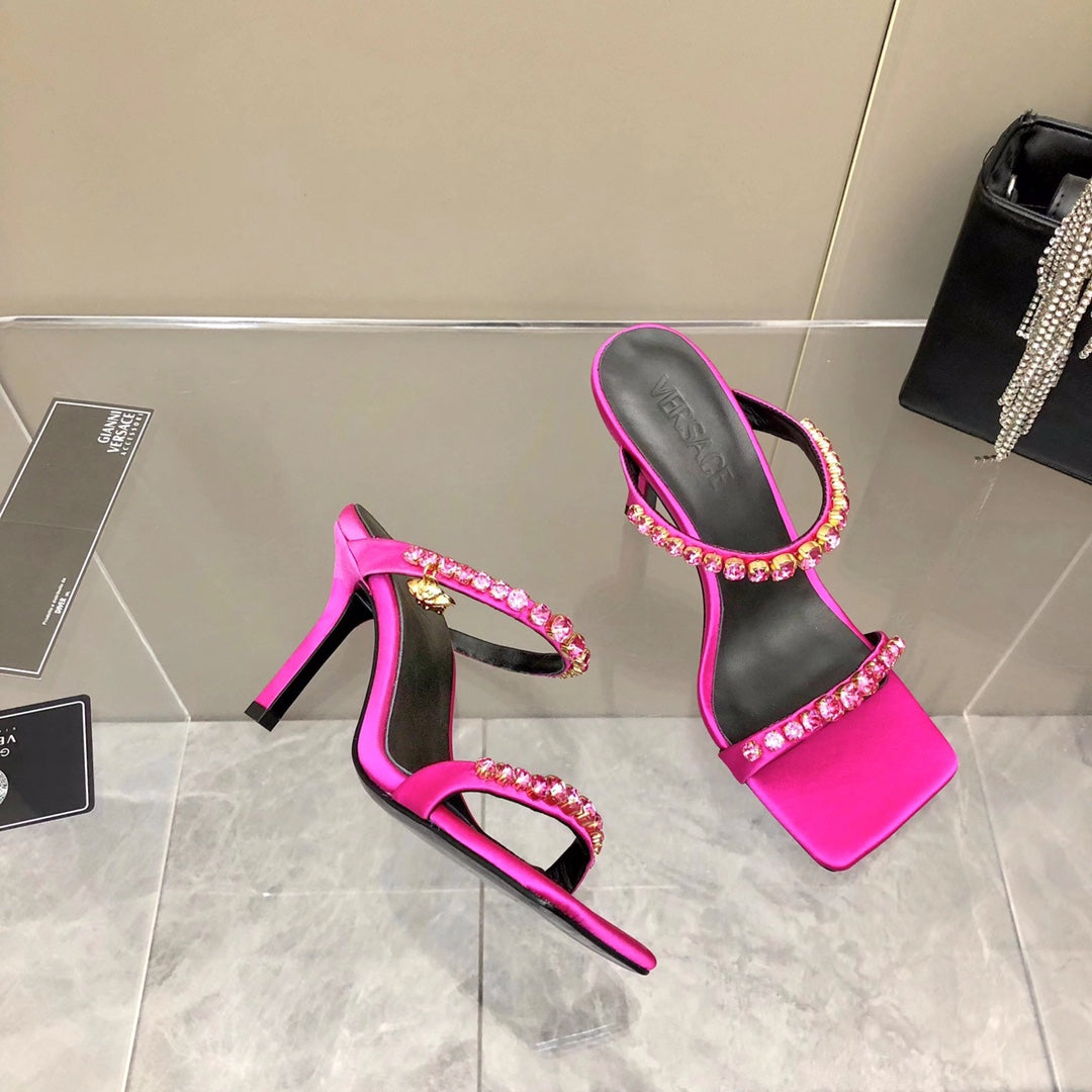 Versace Medusa Rhinestone Mules