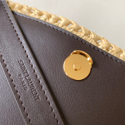 YSL Niki Medium Chain Bag In Raffia
